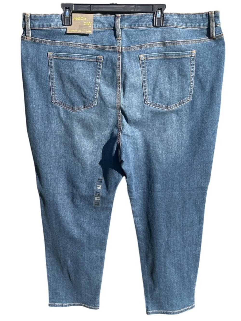 Style & Co Plus Size 24W High Rise Straight Leg Jeans With Slimming Pocket Blue - Picture 3 of 8